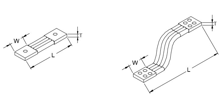 Flexible Laminated Copper Busbar Customized Copper Flexible Busbar  Connector - China Grounding Cable Wire Copper Braided Line, Flat Braid  Connector Flange Joint